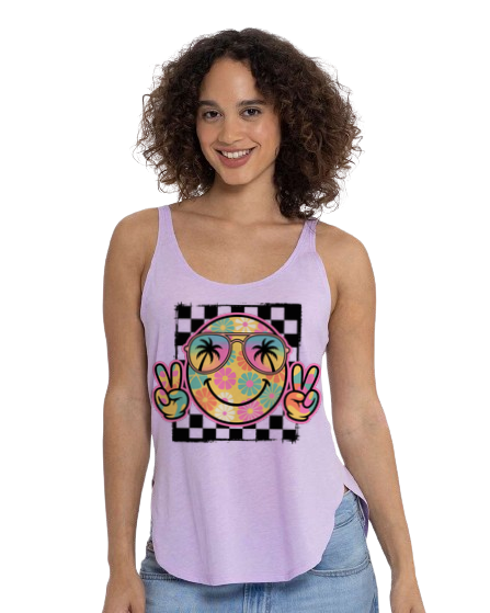 Retro Smiley Peace Vibes Tank