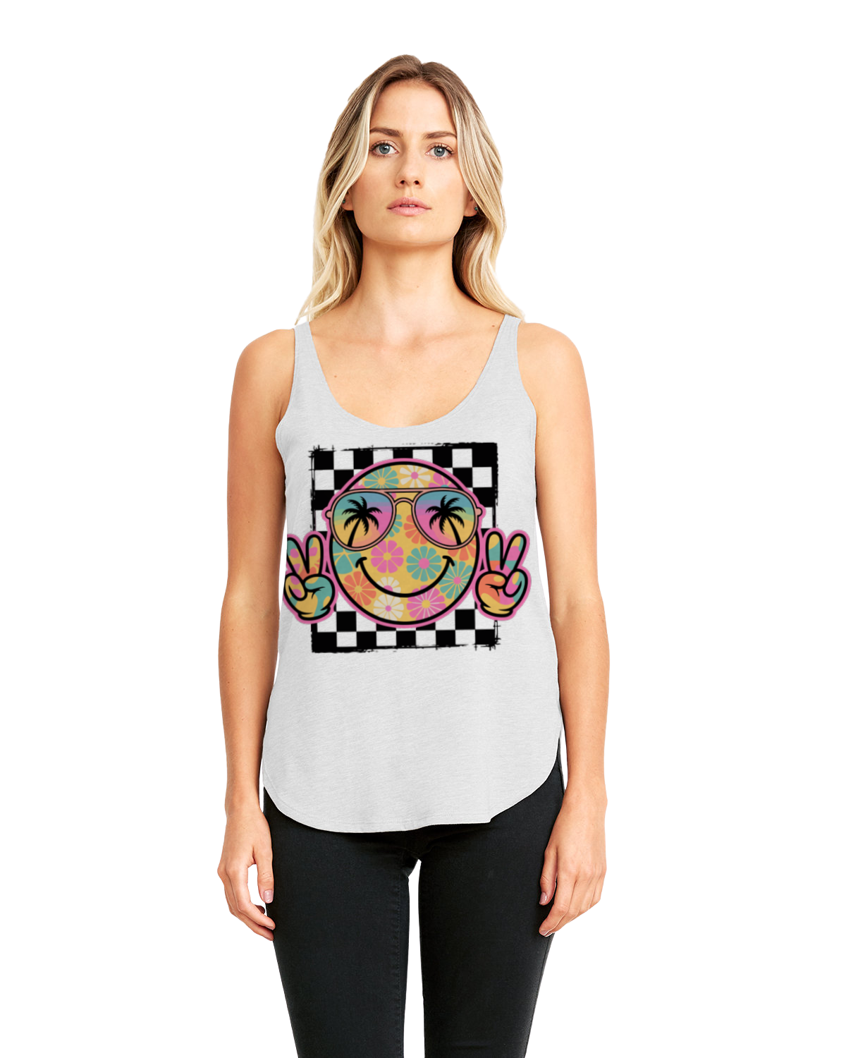 Retro Smiley Peace Vibes Tank